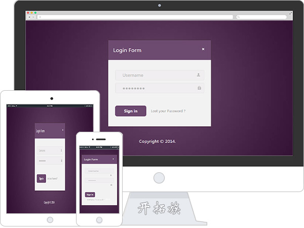 Login Form登录页网站模板 效果图