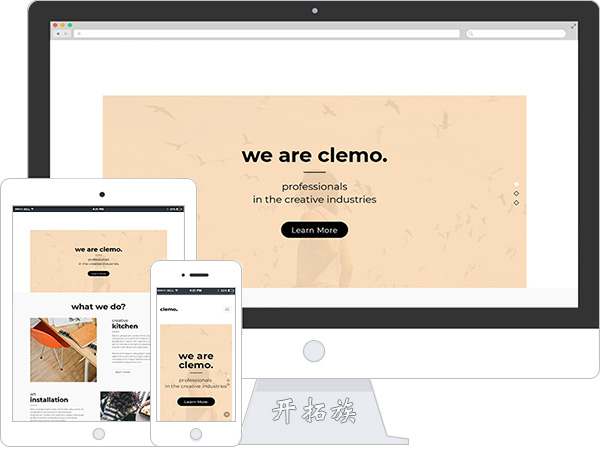clemo艺术创意设计展示响应式网站模板 效果图