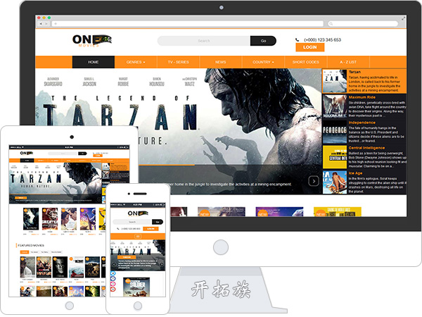 视频影视电影门户网站模板 效果图