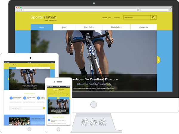 比赛Sports运动体育清爽响应式企业网站模板 效果图