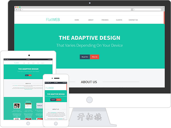 FlatWEB单页跳转响应式企业网站模板 效果图