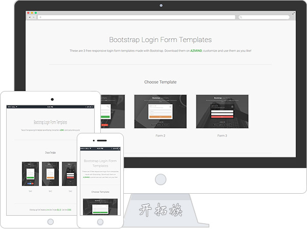 Bootstrap Login登陆注册表单网页模板 效果图