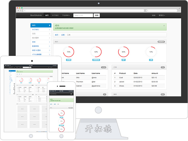 标准bootstrap3后台管理系统网页模板 效果图