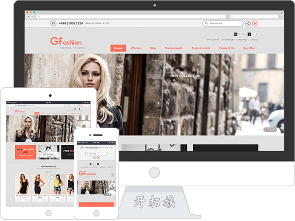 GFashion女性时尚服装时装网购平台网站模板